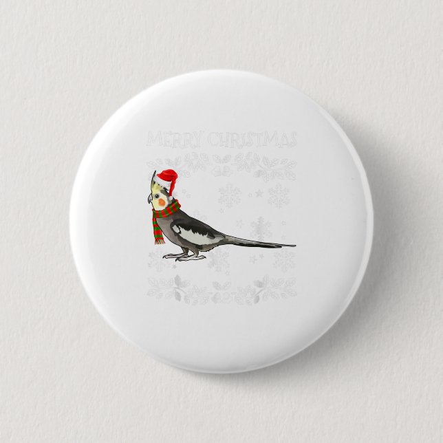 Bird Merry Christmas Ornament Cockatiel 6 Cm Round Badge (Front)