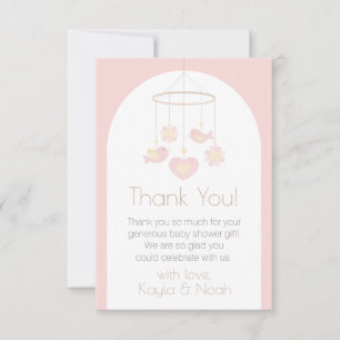 Bird Mobile Nesting Party Thank You Card