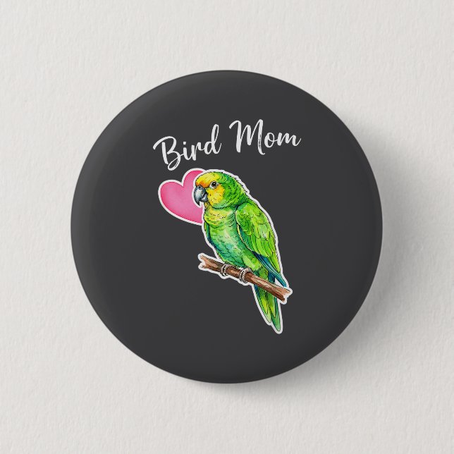 Bird Mom Parrot Mom Green Cheek Conure Mom  6 Cm Round Badge (Front)