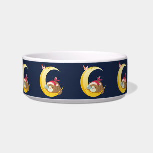 Bird Moon Sleeping Kitten Cat Holiday Bowl