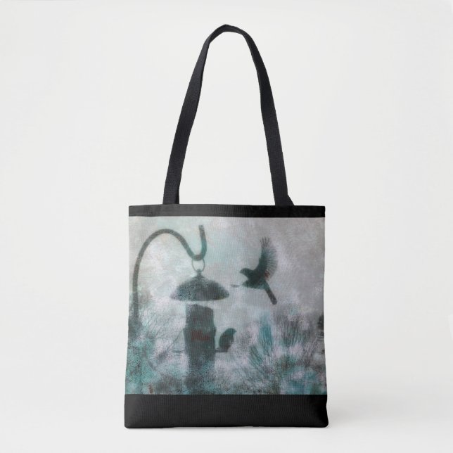 Bird Nature Mysterious Turquoise Tote Bag (Front)