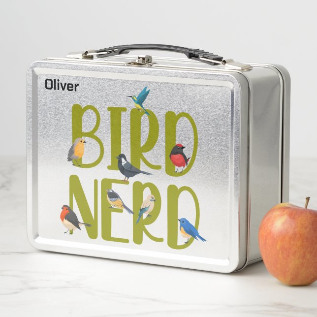Bird Nerd Bird Watching Metal Lunch Box (In Situ)