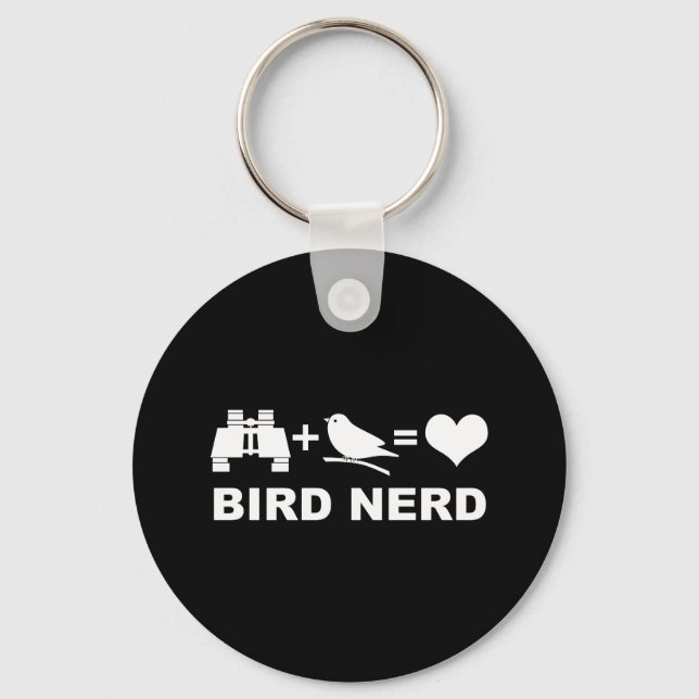 Bird Nerd Birdwatcher Birder Custom Colour Key Ring (Front)