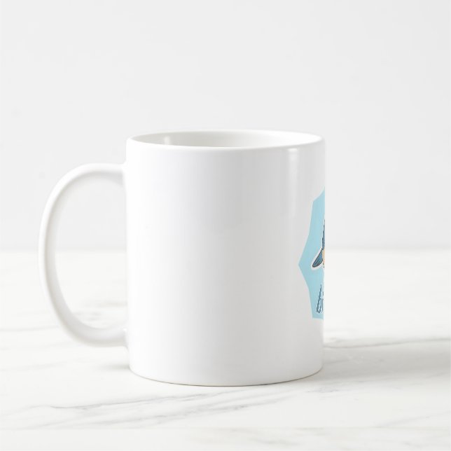 bird nerd cute blue bird coffee mug (Left)