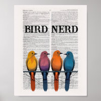 Bird Nerd dictionary page art 