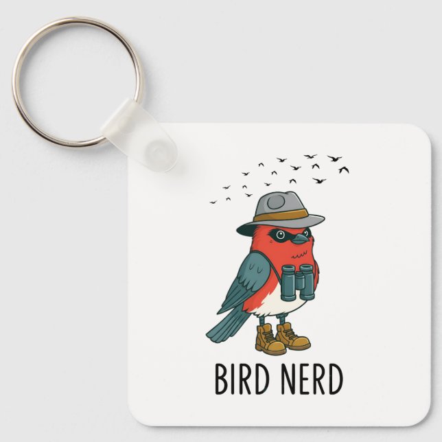 Bird Nerd Funny Bird Watching Birding Bird Lover Key Ring (Front)