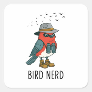 Bird Nerd Funny Bird Watching Birding Bird Lover Square Sticker