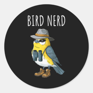 Bird Nerd Funny Bird Watching Birding Bird Lover W Classic Round Sticker