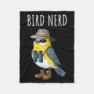 Bird Nerd Funny Bird Watching Birding Bird Lover W Fleece Blanket