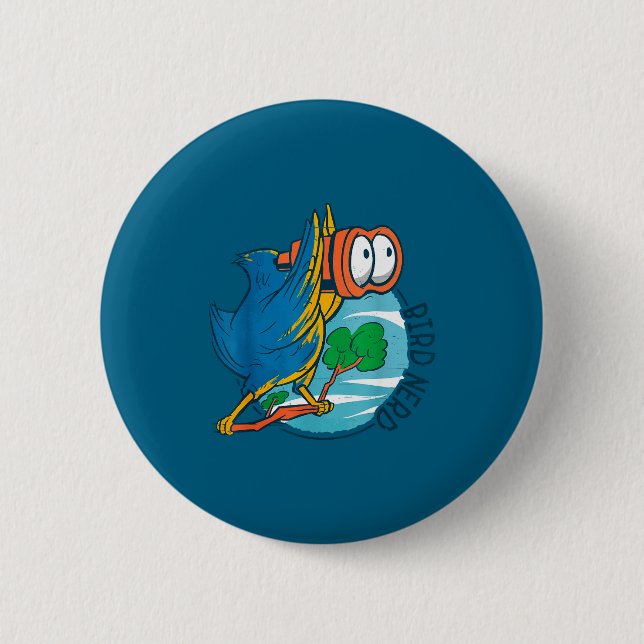 Bird Nerd Funny Bird Watching Birds Lover Ornithol 6 Cm Round Badge (Front)