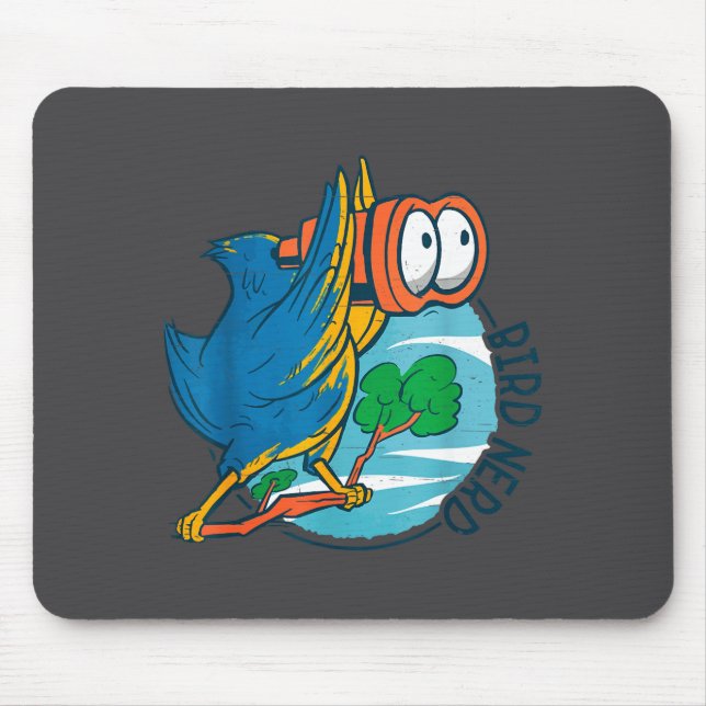 Bird Nerd Funny Bird Watching Birds Lover Ornithol Mouse Mat (Front)