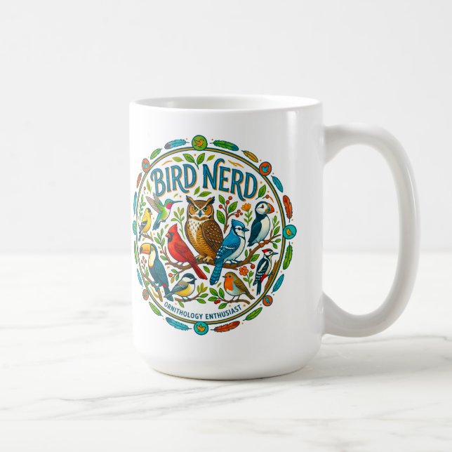 Bird Nerd Logo Coffee Mug (Right)