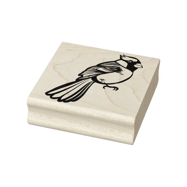 Bird Nerd Red Cardinal Artwork                     Rubber Stamp (Stamp)