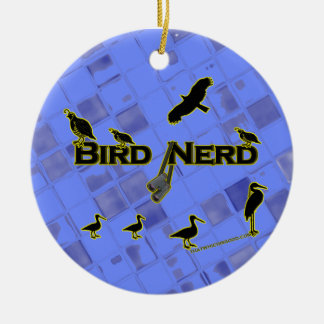 Bird Nerd Silhouette Ceramic Tree Decoration