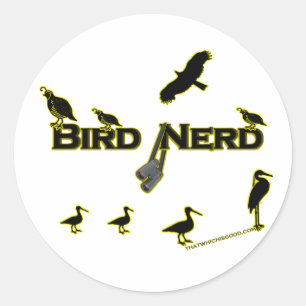 Bird Nerd Silhouette Classic Round Sticker