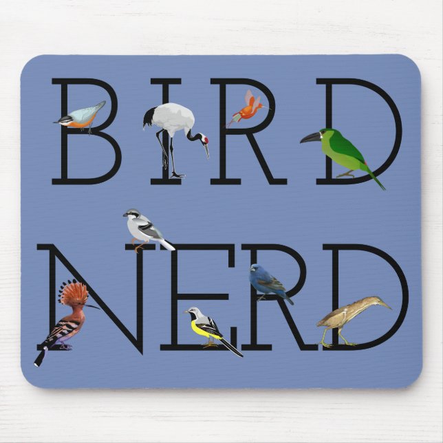 Bird Nerd Three Mouse Mat (Front)