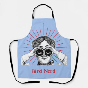 Bird Nerd Woman Binoculars Apron
