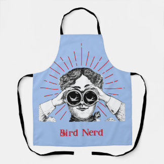 Bird Nerd Woman Binoculars Apron