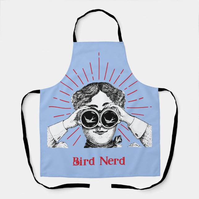 Bird Nerd Woman Binoculars Apron (Front)
