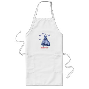 Bird Nerd Woman Binoculars Long Apron