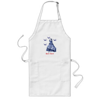Bird Nerd Woman Binoculars Long Apron
