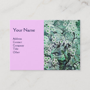 BIRD NEST,monogram ,green white pink Business Card