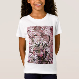 BIRD NEST,PINK WHITE  SPRING FLOWERS AND TREE T-Shirt
