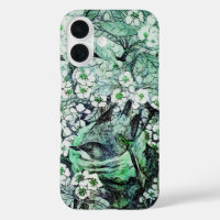 BIRD NEST,TREE WHITE GREEN SPRING FLOWERS Floral