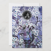 BIRD NEST,WHITE BLUE SPRING FLOWERS MONOGRAM