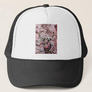 BIRD NEST ,white red pink Trucker Hat