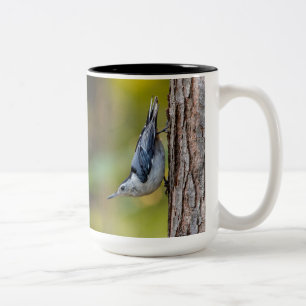 Bird, Nuthatch, 2-sided, Two-Tone Coffee Mug