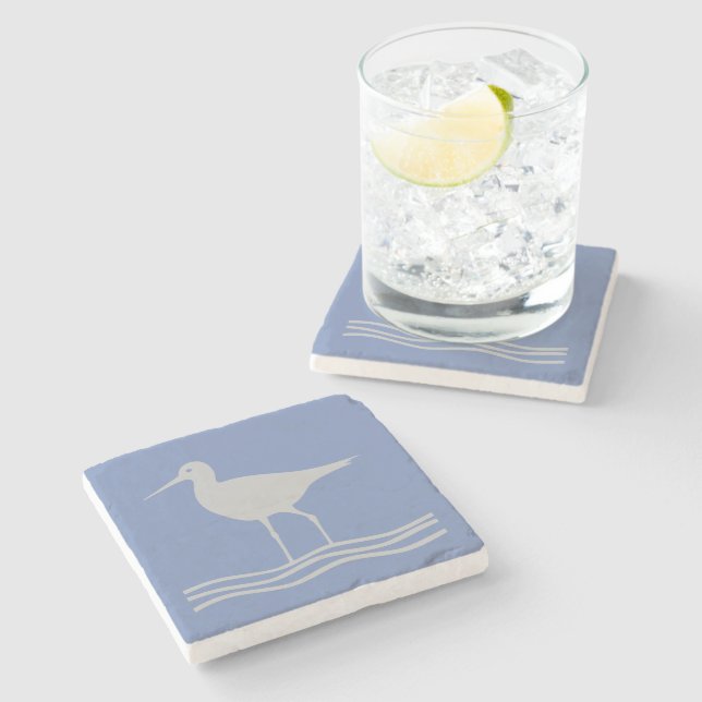 Bird Ocean Long Legged Birds Stone Coaster (Side)