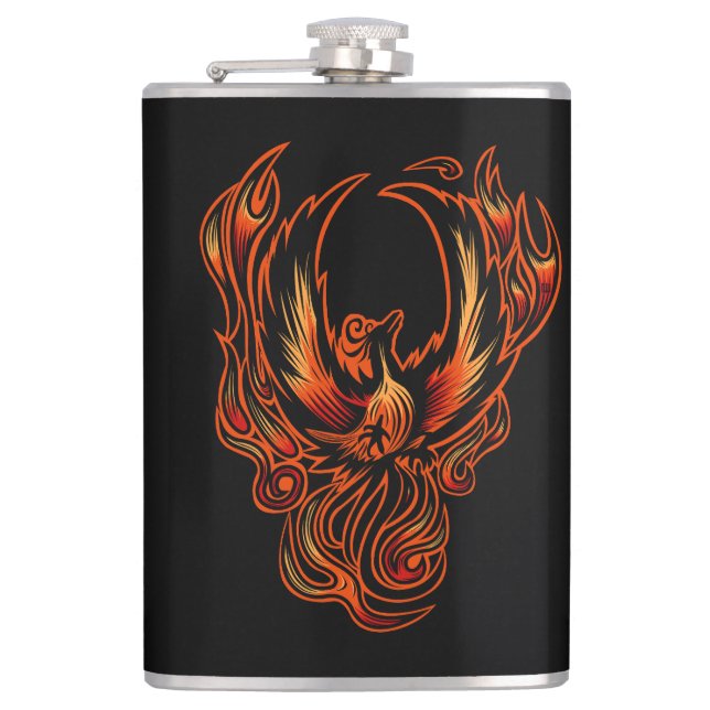 Bird Of Fire Hip Flask (Front)