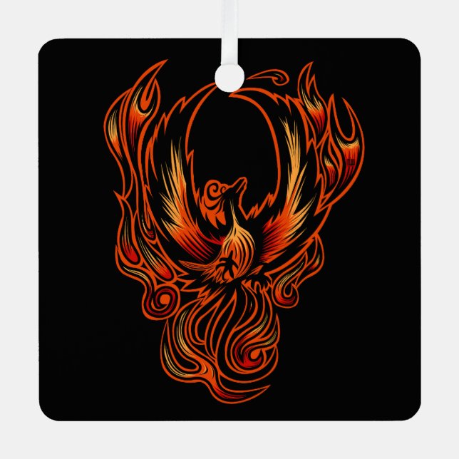 Bird Of Fire Metal Tree Decoration (Front)