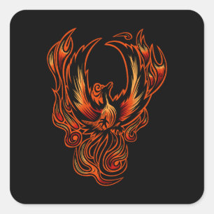 Bird Of Fire Square Sticker