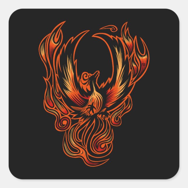 Bird Of Fire Square Sticker (Front)