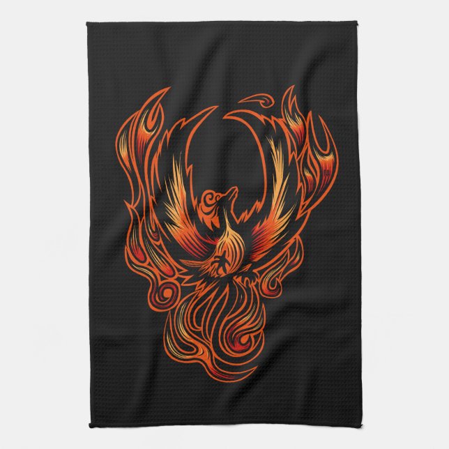 Bird Of Fire Tea Towel (Vertical)