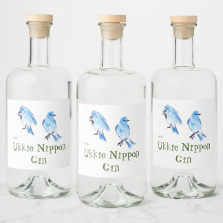 bird of hope_mountain bluebird liquor bottle label