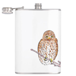 bird of hope_owl hip flask