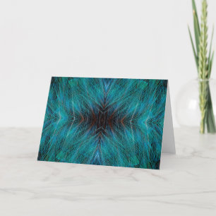 Bird Of Paradies Fractal Feather Design Card