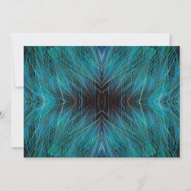 Bird Of Paradies Fractal Feather Design Thank You Card (Front)