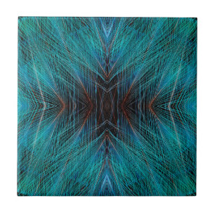 Bird Of Paradies Fractal Feather Design Tile