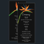 Bird of Paradise All In One Wedding Program Invitation<br><div class="desc">Tropical exotic bird of paradise watercolor flower on a black background makes a beautiful wedding program with an exotic flair. MATCHING items in our store.</div>