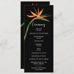 Bird of Paradise All In One Wedding Program Invitation