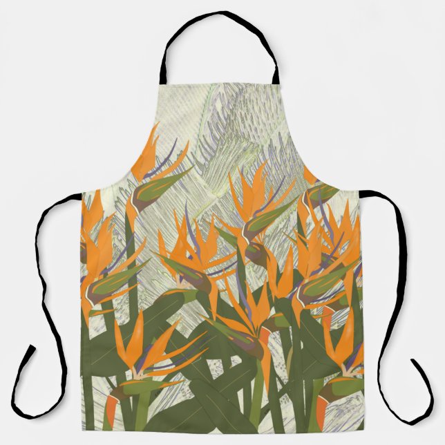 Bird of Paradise Allover Print Apron (Front)