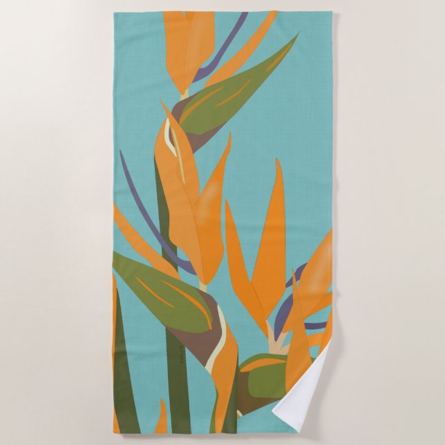 Bird of Paradise Beach Towel (Front)