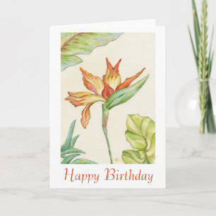 Bird of Paradise Birthday Card
