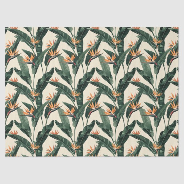 Bird of Paradise Botanical Pattern Decoupage Tissue Paper (Front)