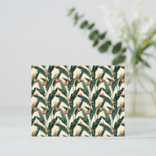 Bird of Paradise Botanical Pattern Junk Journal Postcard