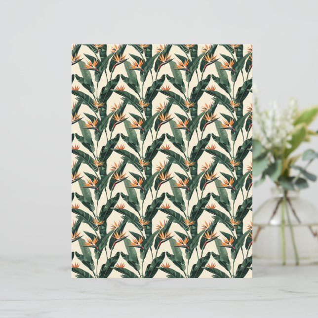 Bird of Paradise Botanical Pattern Scrapbook Paper (Standing Front)
